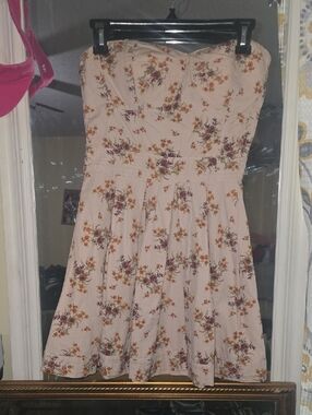 Jessica SIMPSON Strapless Floral Summer Dress in Blush